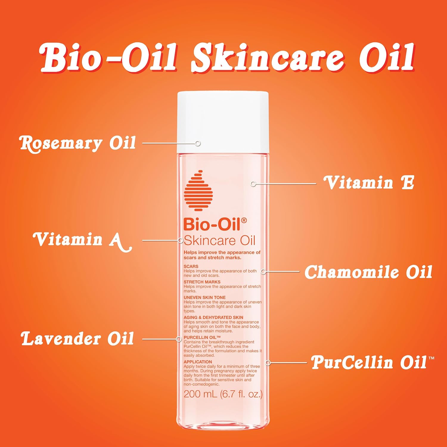 Bio-Oil Skincare Oil, 6.7 Ounce, Body Oil for Scars and Stretchmarks, Hydrates Skin, Non-Greasy